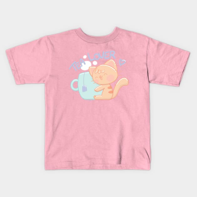 Tea lovers Kids T-Shirt by Sugar Bubbles 